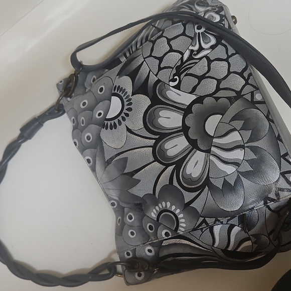 Anuschka handbag Black White Gray - Picture 3 of 11